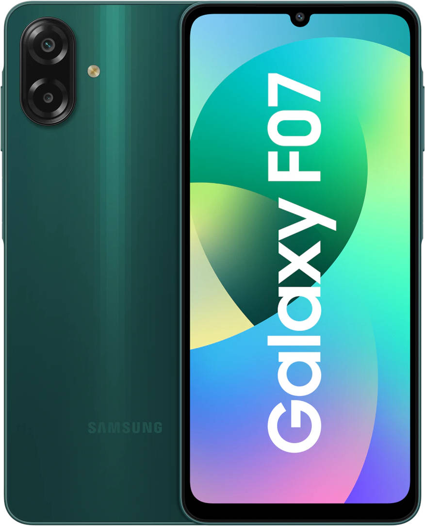 Samsung Galaxy F07 Front Samsung Galaxy F07 Font